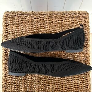 Everlane Women’s 40 Hour Pointed Flats in ReKnit Black‎ Size 8.5